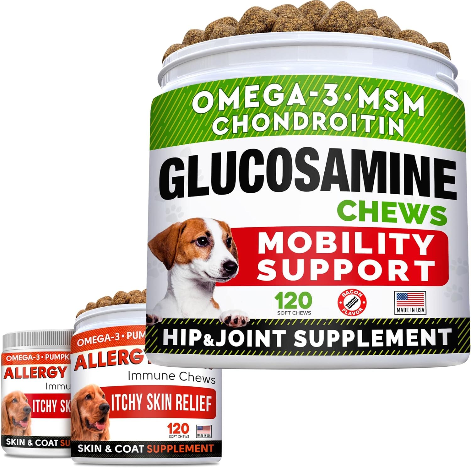 Glucosamine Treats + Allergy Relief Dog Bundle Joint