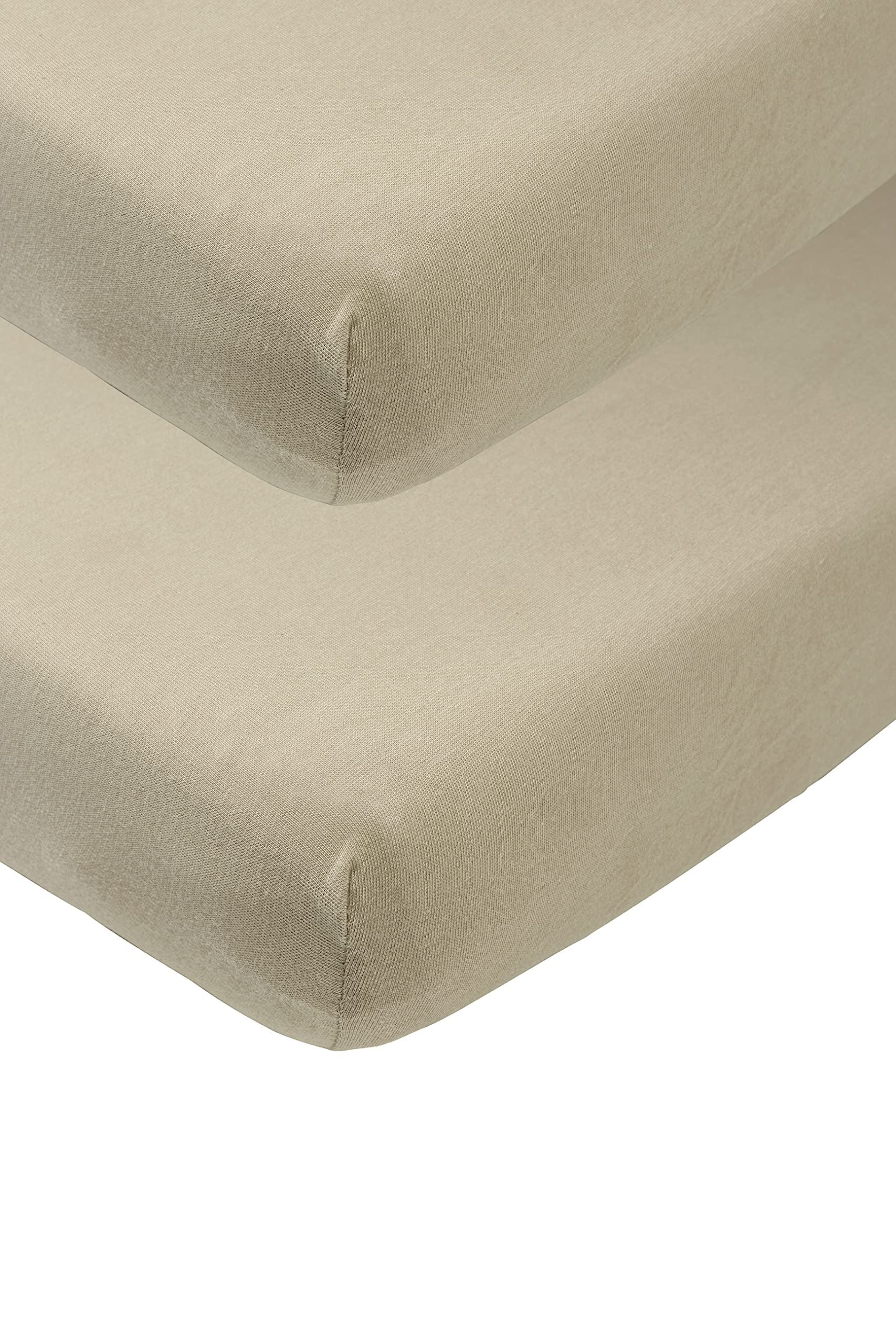 Meyco Baby Spannbettlaken für Kinderbett - 2er Pack - 70x140cm - Jersey Spannbetttuch - 100 % Baumwolle - Oeko Tex zertifiziert - Rundum-Gummizug, atmungsaktiv - Uni - Taupe