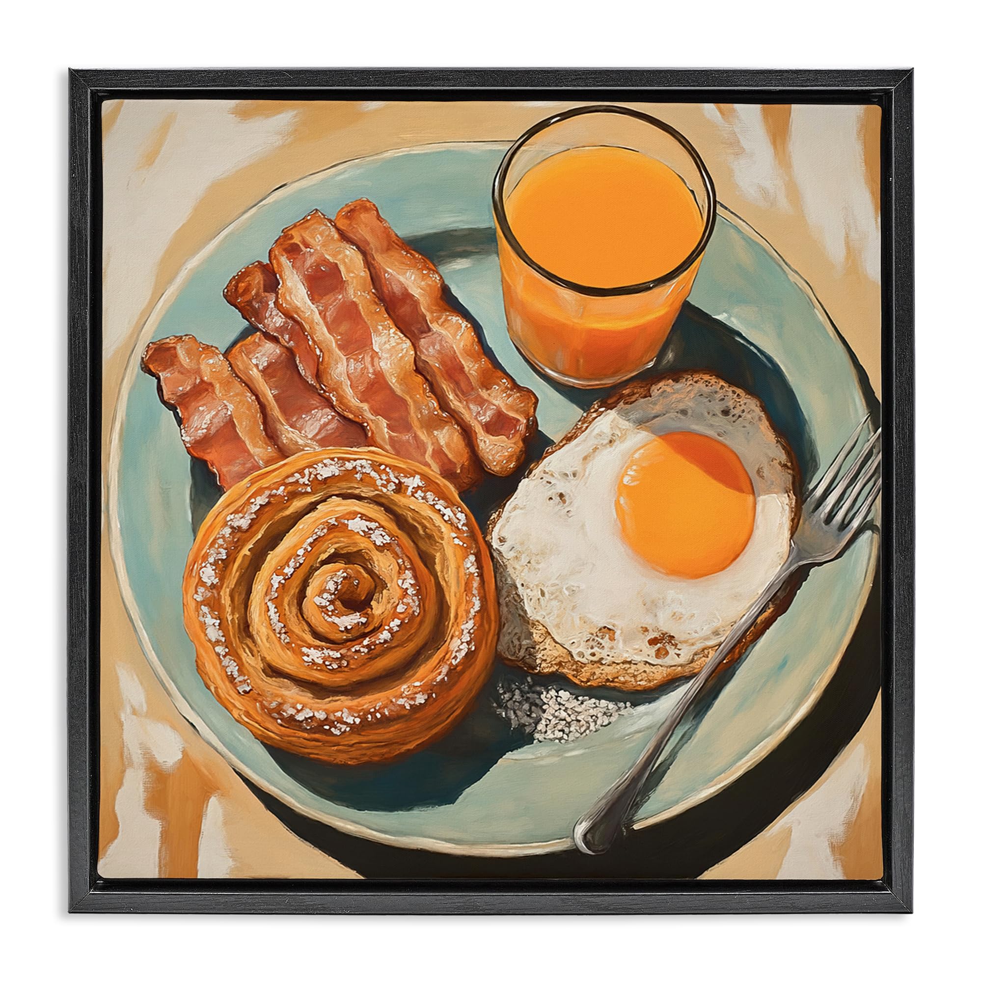 Breakfast Brunch Kitchen Charm, 17 x 17 Inch Canvas in Floater Frame