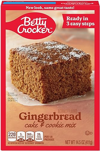 Betty Crocker - Mezcla de pastel de jengibre y galletas, caja de 14.5 onzas (paquete de 4)