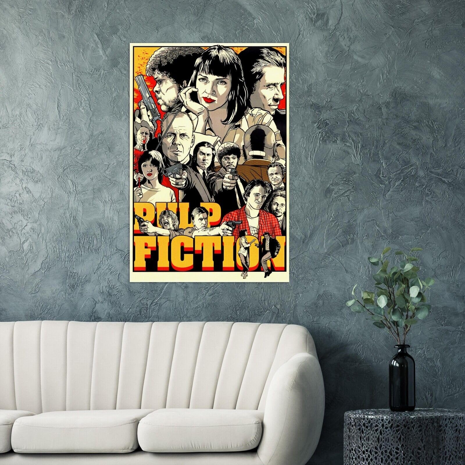 Poster Pulp Fiction - Promo Film 24x36 Pollici, Locandina Cinema, Wall Art Tarantino, Riproduzione