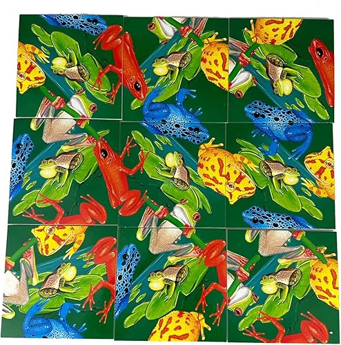 Miniatura 4 de Scramble Squares Frogs - Rompecabezas desafiante de 9 piezas, juego mental y juego mental para jóvenes y mayores por igual, atractivo y creativo con