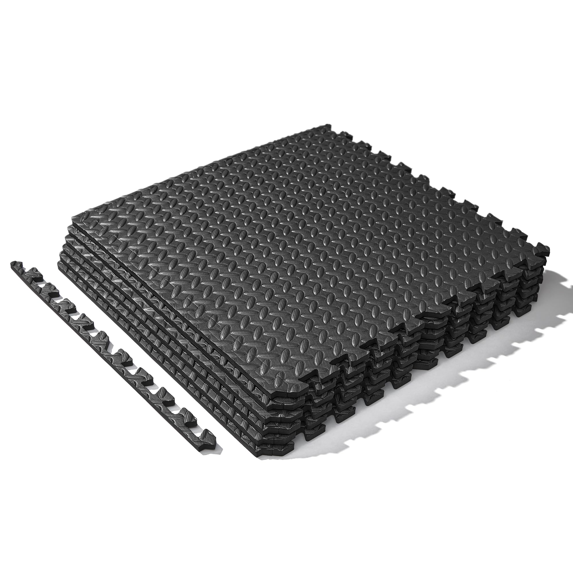 Sunny Health Fitness Tri-Folding Puzzle Exercise Mats Extra Thick Durable Non-Slip Water-Resistant Cushioning for Home Gym Yoga MMA
