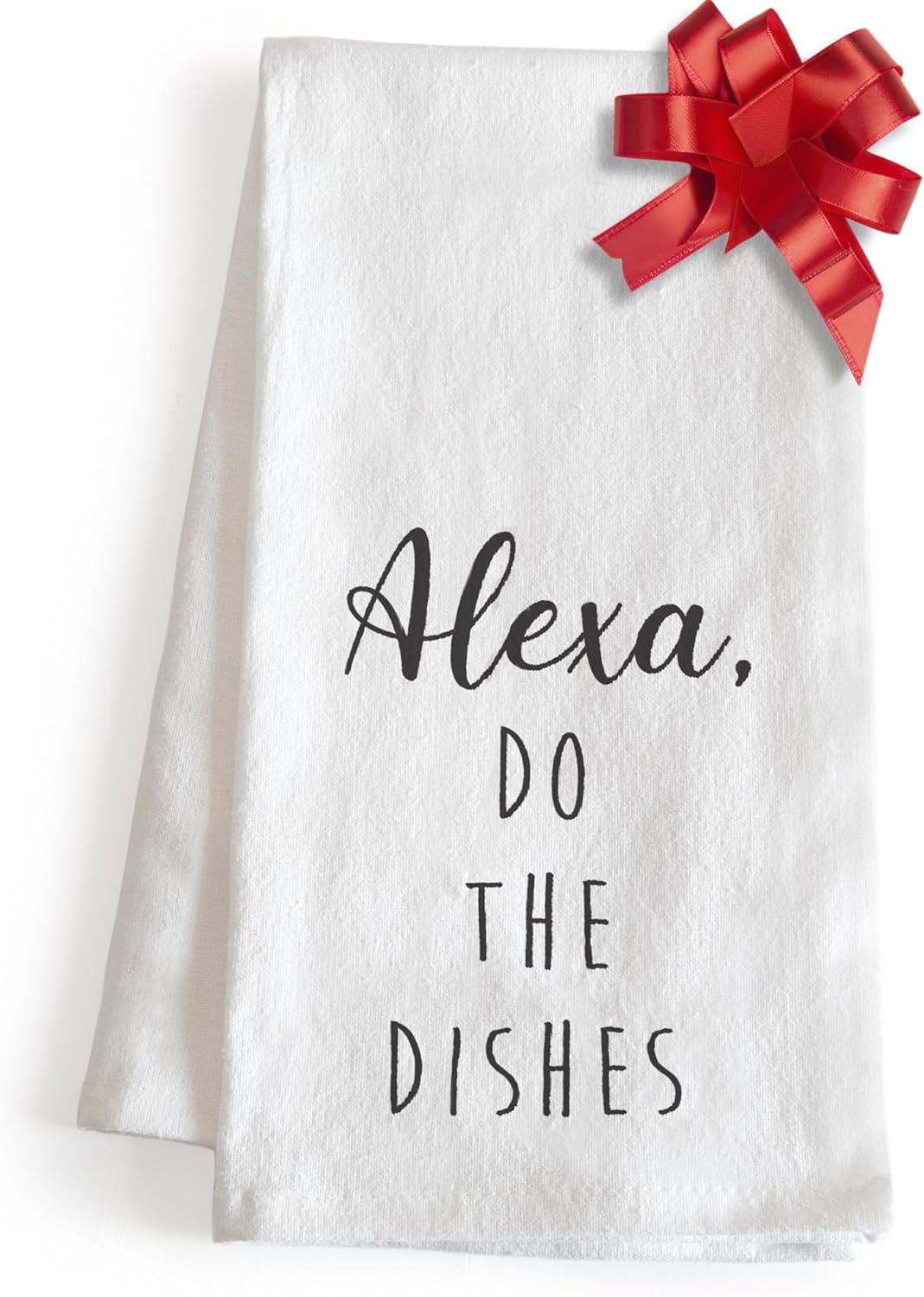 MAINEVENT Alexa Do The Dishes 18x24 Inch White Cotton Kitchen Towel - Image 7