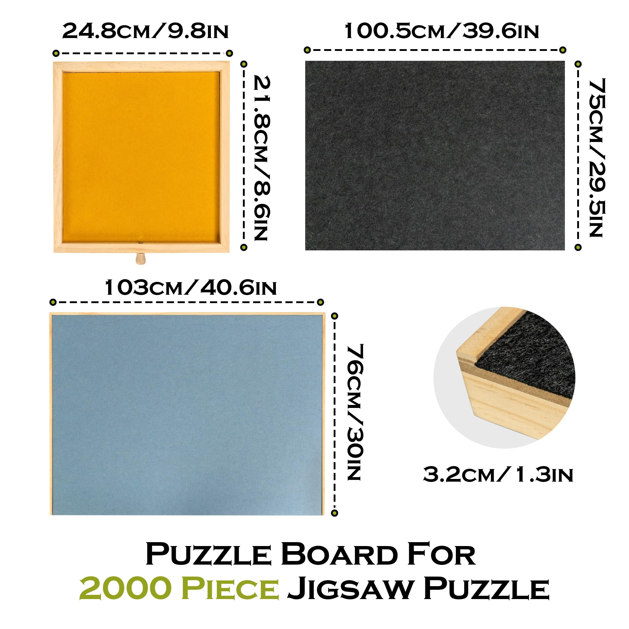 Lavievert Tavola puzzle girevole e inclinabile, 2000 pezzi, tavolo regolabile con cavalletto integrato, portaoggetti per adulti