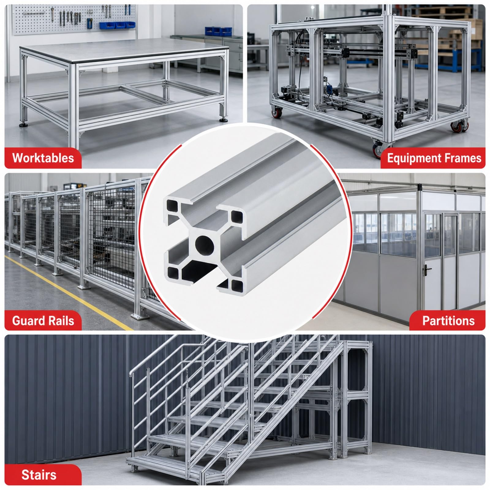 System Profile Alu,Linearschienenprofilrahmen,Aluminium Alu Profil Eloxiert,Langlebig Und Geschmeidig,Robuste Konstruktion,FüR 3D-Drucker DIY CNC-Maschinen Uzw