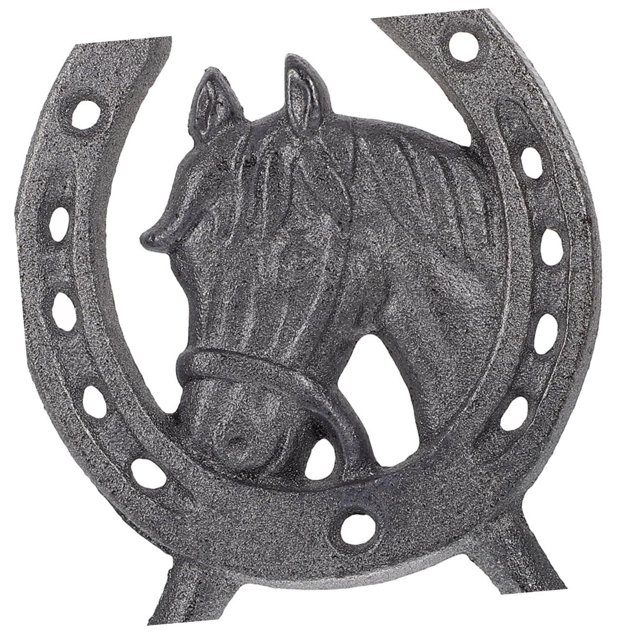 4 Pezzi Ganci da Parete Nero, in Ferro, Stile Vintage, Doppio Gancio a Forma di Ferro di Cavallo, per Bagno e Camera da Letto