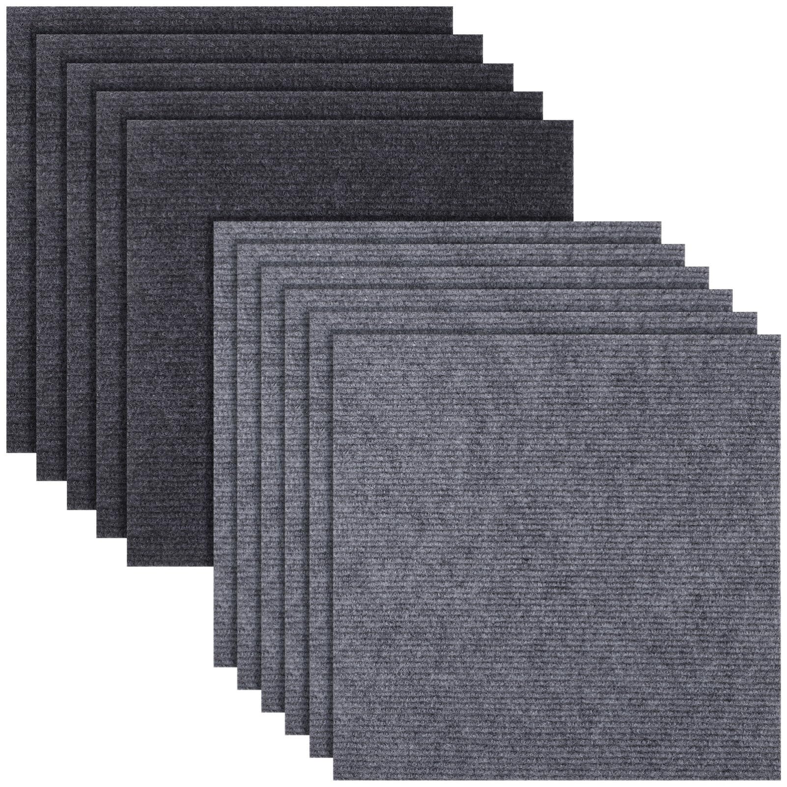 Carreaux de moquette gris Happyyami contre le sol froid, 30 dalles autocollantes pour chambre
