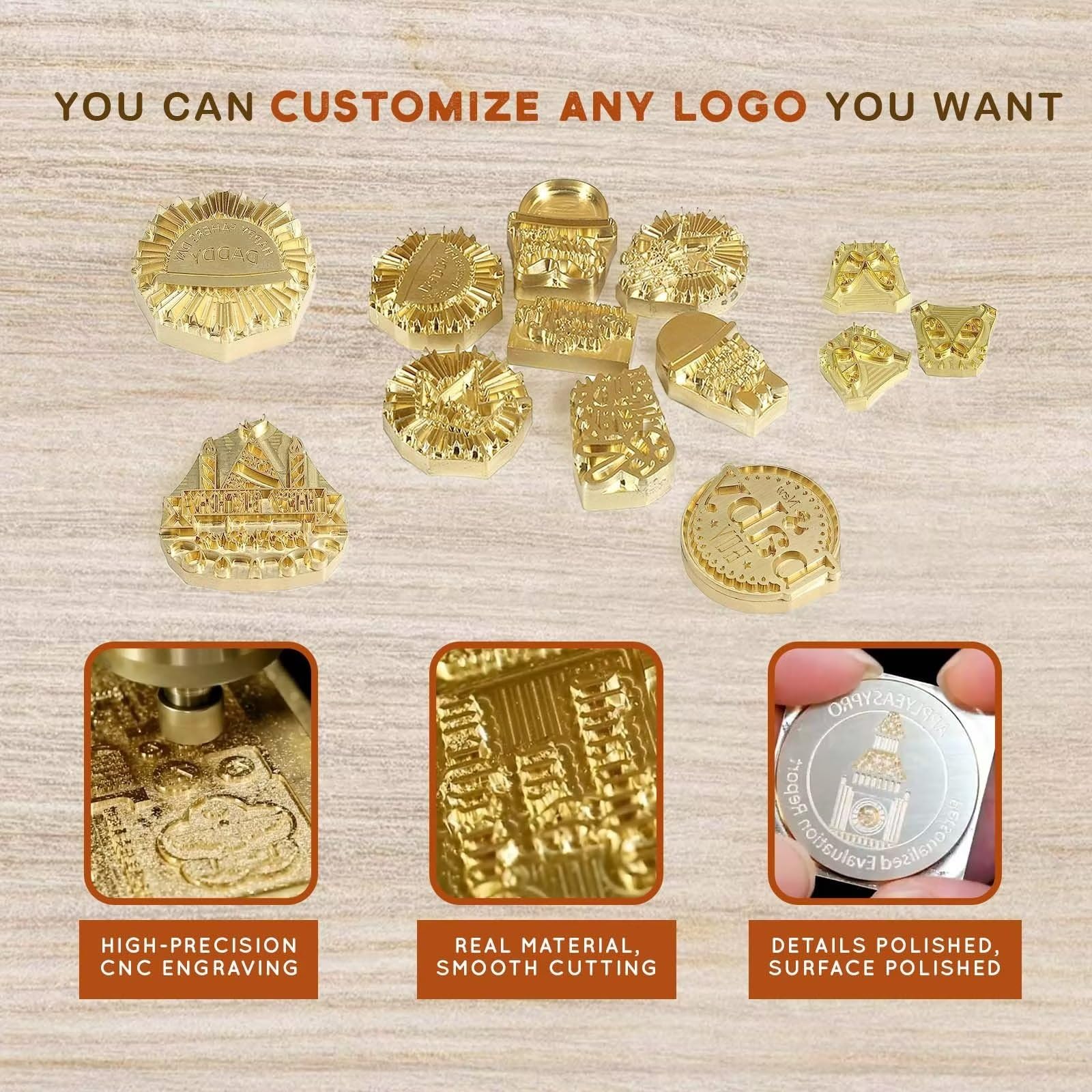 CUSMIZ Custom Branding Iron for Wood, Create Your Personalized Wood Burning Stamp, Personalized Stamp for Logo Name Pattern, Food & Leather, Metal Electric Stamping Kit