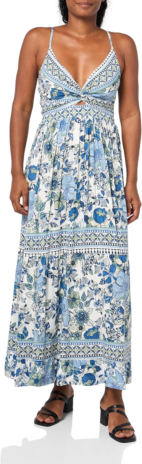 Angie Womens Angie Women's Floral Maxi Dress with Cutout
