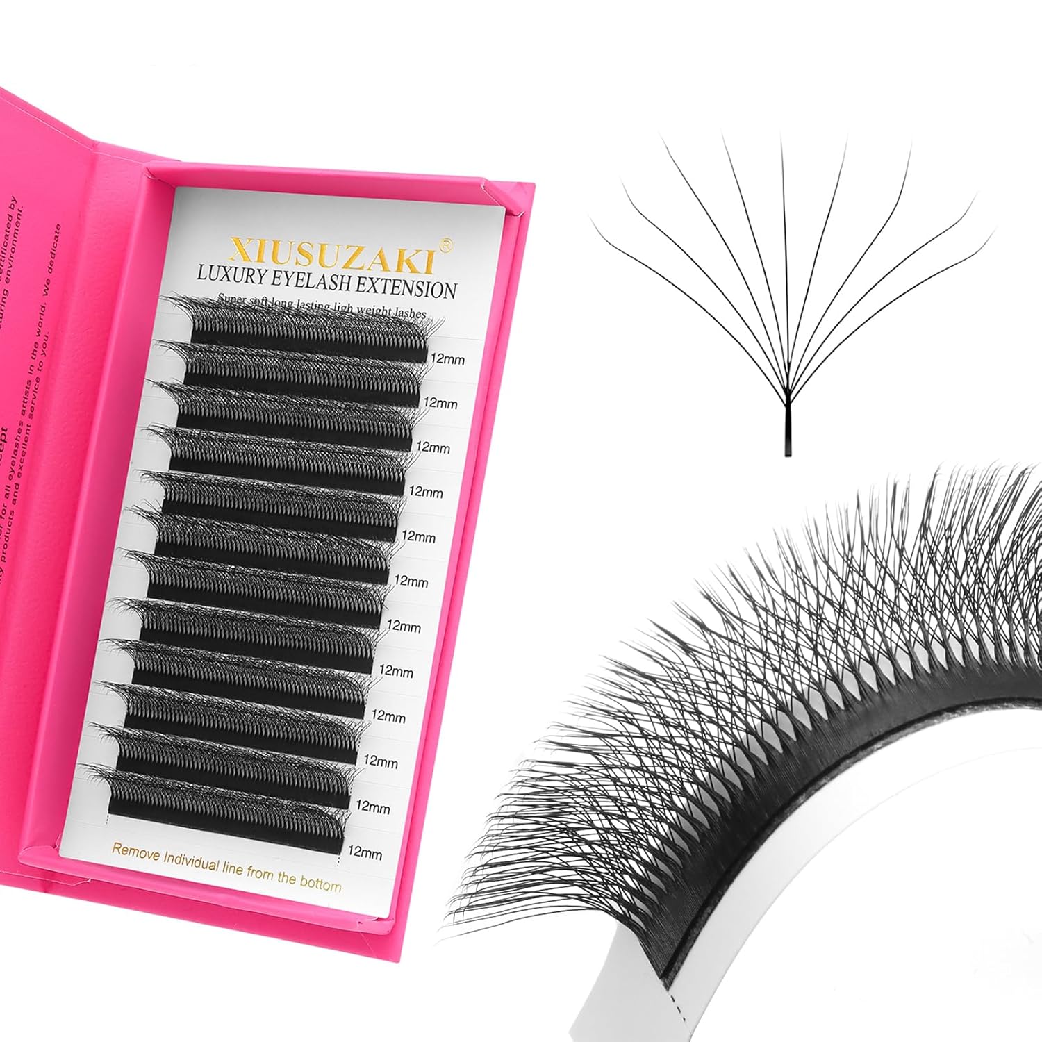 W Lash Extensions Supplies 9D Eyelash Extensions W Shape 0 07mm Thickness D Curl 13mm Premade Fans Easy