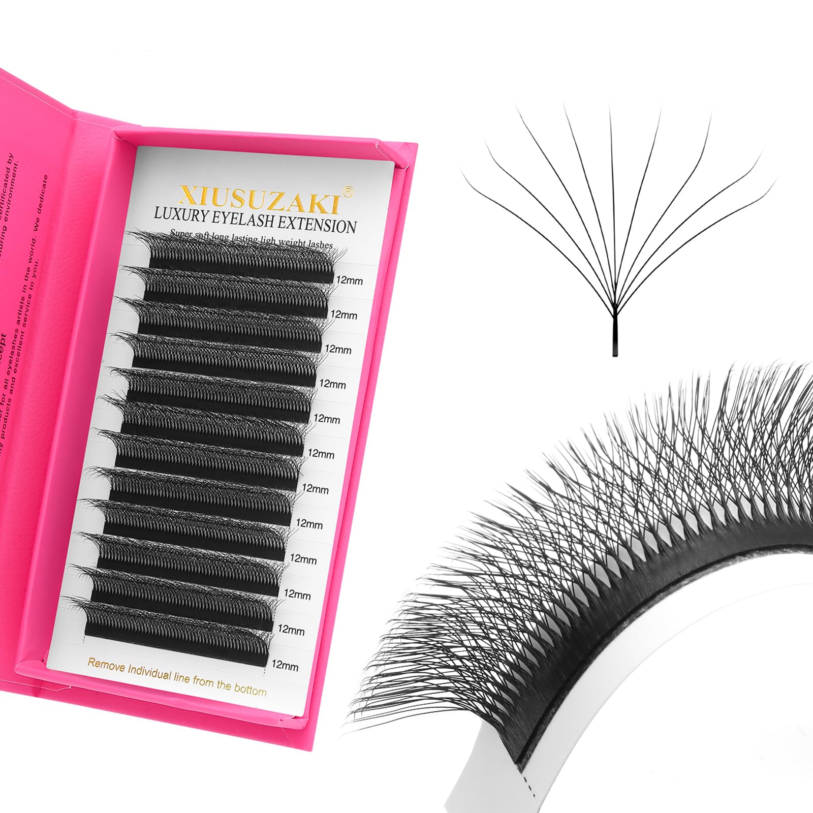 W Lash Extensions Supplies 9D Eyelash Extensions W Shape 0 07mm Thickness D Curl 9mm Premade Fans Easy