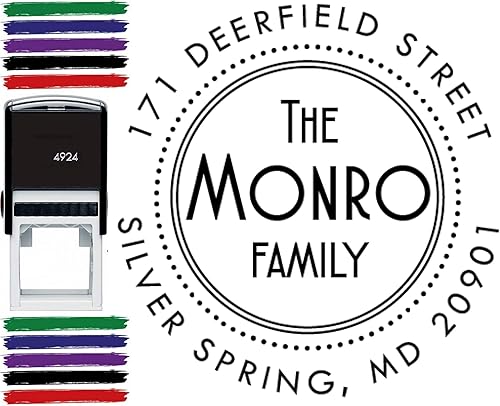 Sello de dirección con monograma autoentintado personalizado para dirección de retorno, sello personalizado, sello personalizado, dirección de