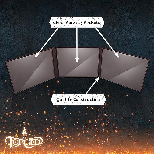 Miniatura 2 de Pantalla de Game Master - Pantalla DM Horizontal de 38.5 pulgadas Compatible con Dungeons and Dragons y Otros TTRPG - Piel de Dragón Sintética con