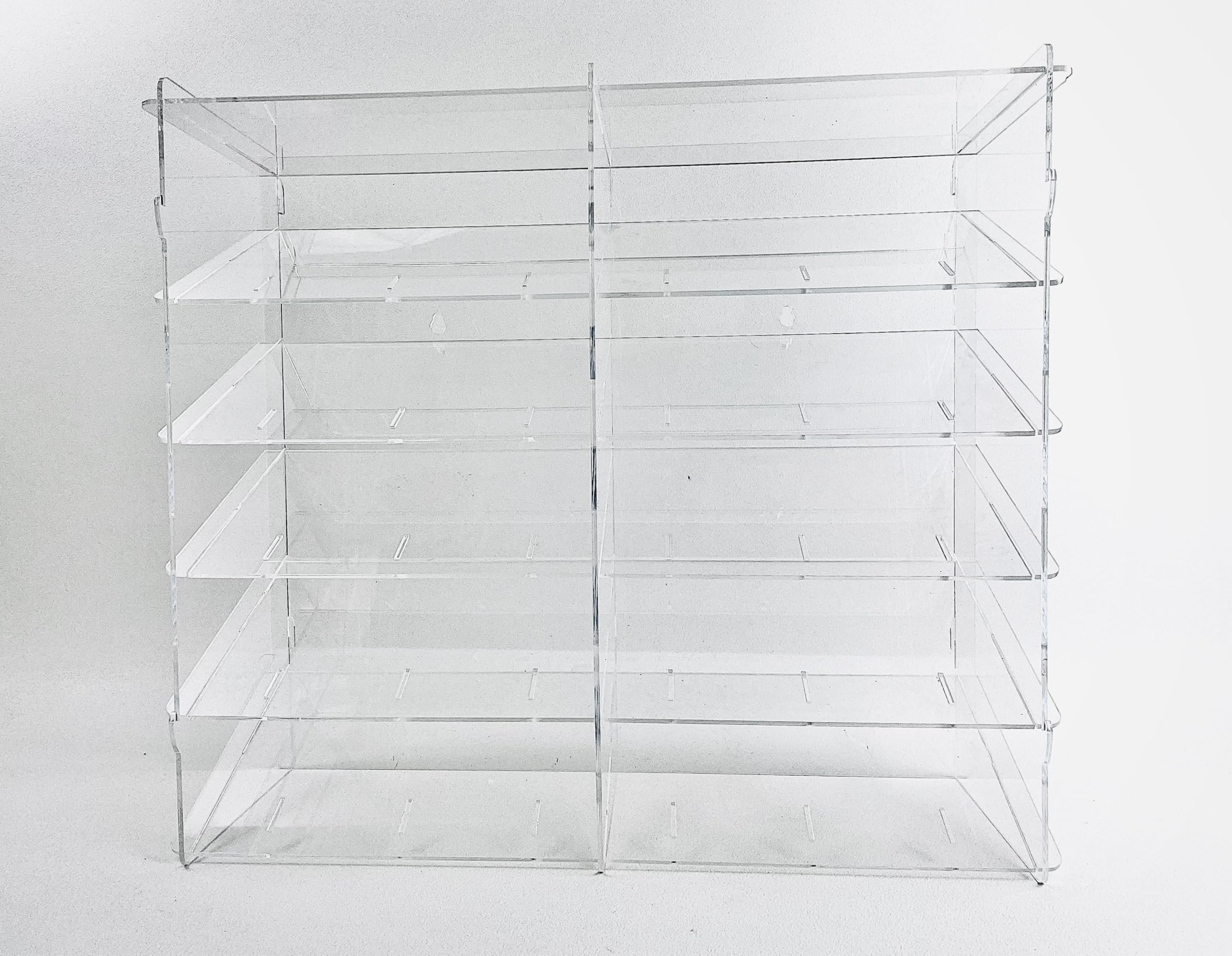 Vitrina para Colecciones, Expositor de metacrilato para Coches Slot, Vitrina expositora de acrílico Transparente, con estantes y Puerta Antipolvo, Medidas 45x51x16 cm (altoxanchoxfondo)