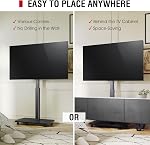 AOKCOS Rolling TV Stand for 43-75 in TVs Holds up to 110lbs, Max Vesa 400 x 600mm, Mobile TV Stand with 10 Levels Height Adjustment, 60 Degrees Swivel with Tilting, Fits for Living Room/Bedroom/Office