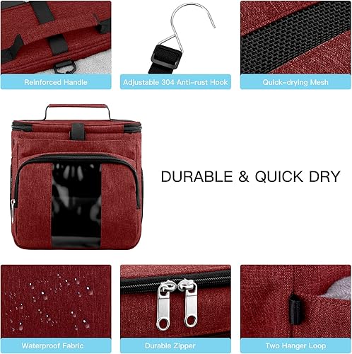 Miniatura 4 de Bukere Organizador de ducha portátil, bolsa de ducha para dormitorio universitario, viajes, bolsa de baño colgante para estudiantes, gimnasio,