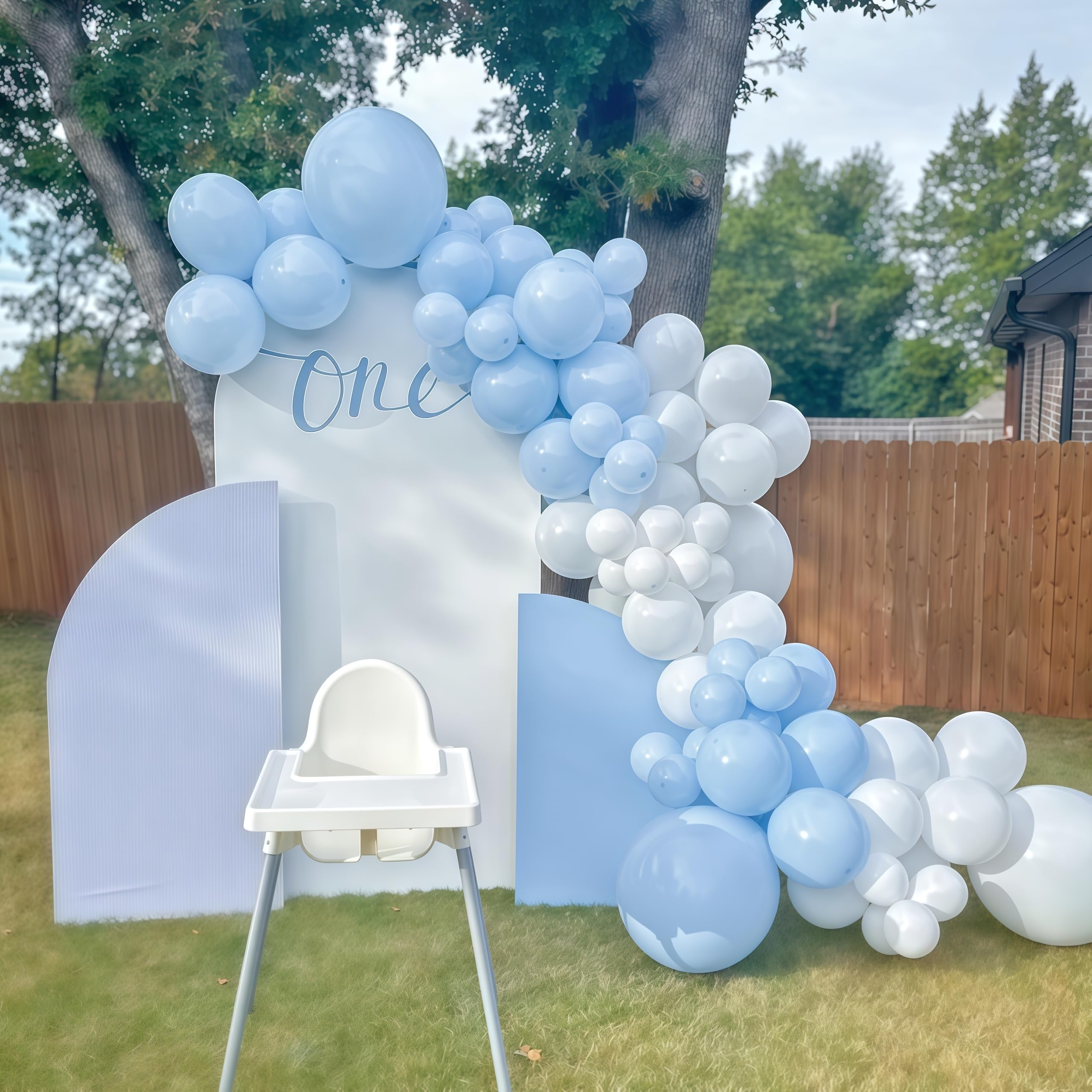 12 Zoll Luftballons Pastell Blau Weiß Geburtstagsdeko, 35 Stück Hell Blau Pearl Weiß Transparenter Latexballon, Pastell Helium Ballons für Geburtstag Babyparty Brautparty Hochzeit Verlobung Winter