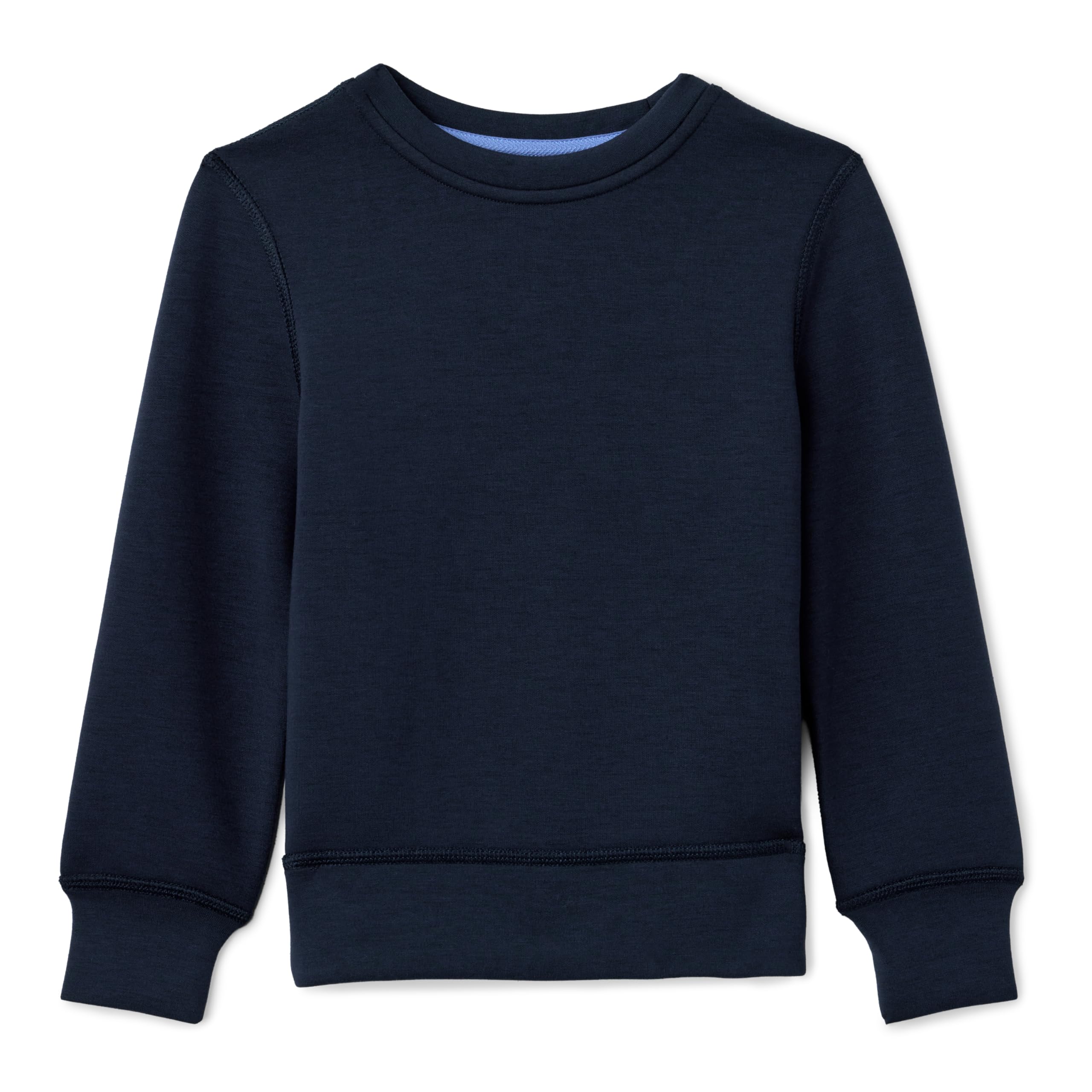 Amazon Essentials Boys' Active Sweat Relaxed-Fit Crewneck Pullover Sweatshirt, Navy, Medium