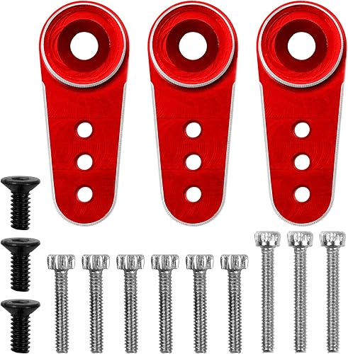 Miniatura 9 de Paquete de 3 bocinas servo de aluminio 15T para servo a control remoto compatibles con Emax ES08MA Servo Fit para Axial SCX24 124 RC Crawler (negro)