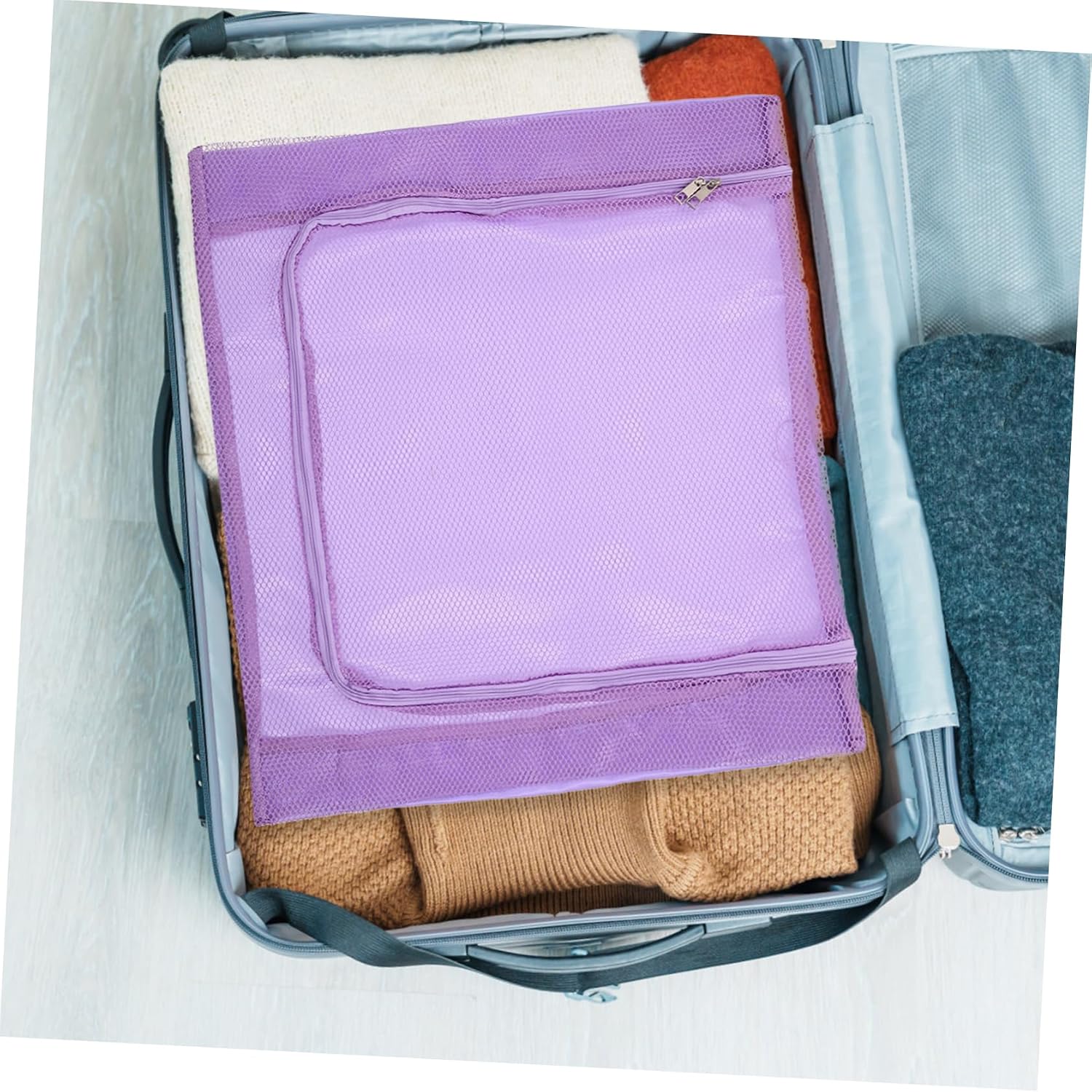 Travel Clothes Organizer Bin Breathable Mesh Storage for Luggage Design for Efficient Packing for Clothes Underwear Socks Portable Compact