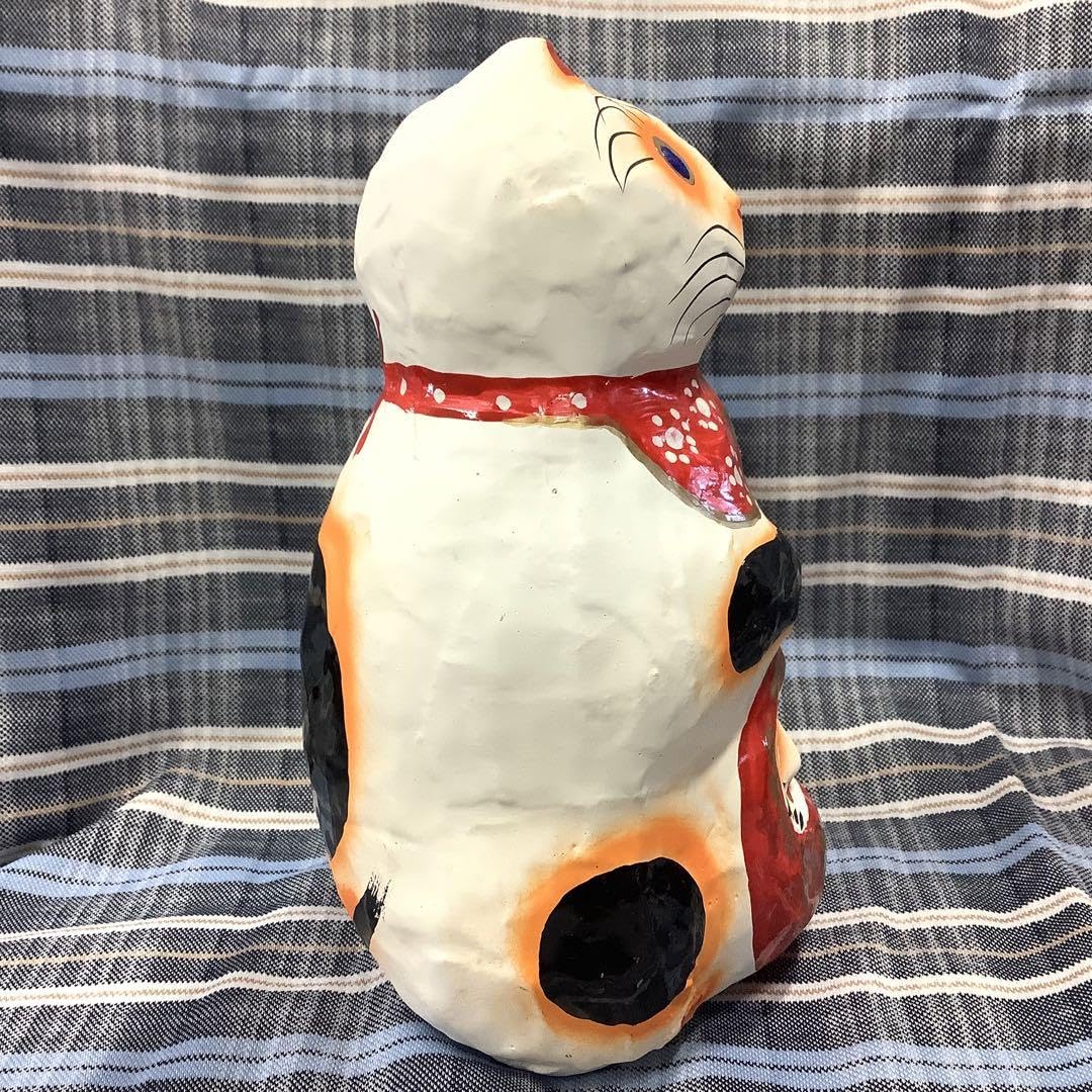 伝統工芸品 郷土玩具 多摩張り子 招き猫 まねきねこ ダルマ抱き猫 ② Amazon | 伝統工芸品 郷土玩具 多摩張り子 招き猫 ダルマ抱き猫
