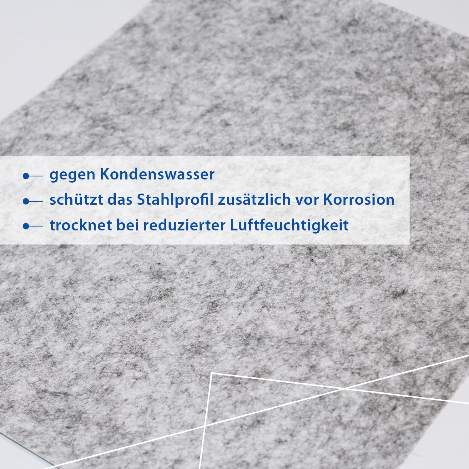 Selbstklebendes Antikondensvlies 10 m 12 qm für Stahlprofil-Dächer Trapezblech Feuchtigkeitsschutz