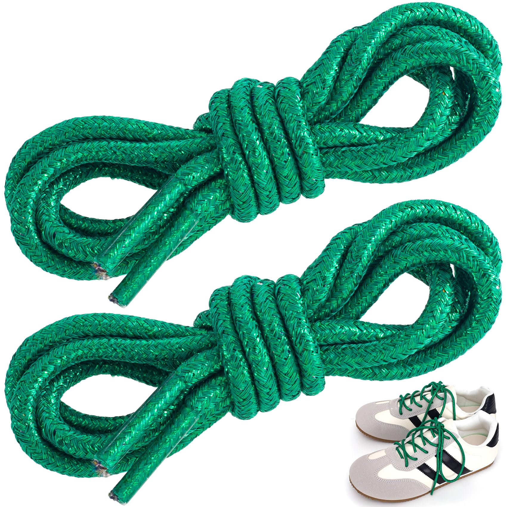 Glitter Elastic Rope Shoe Lace, Round Shoe Laces for Sneakers, Boots, Hiking, Running