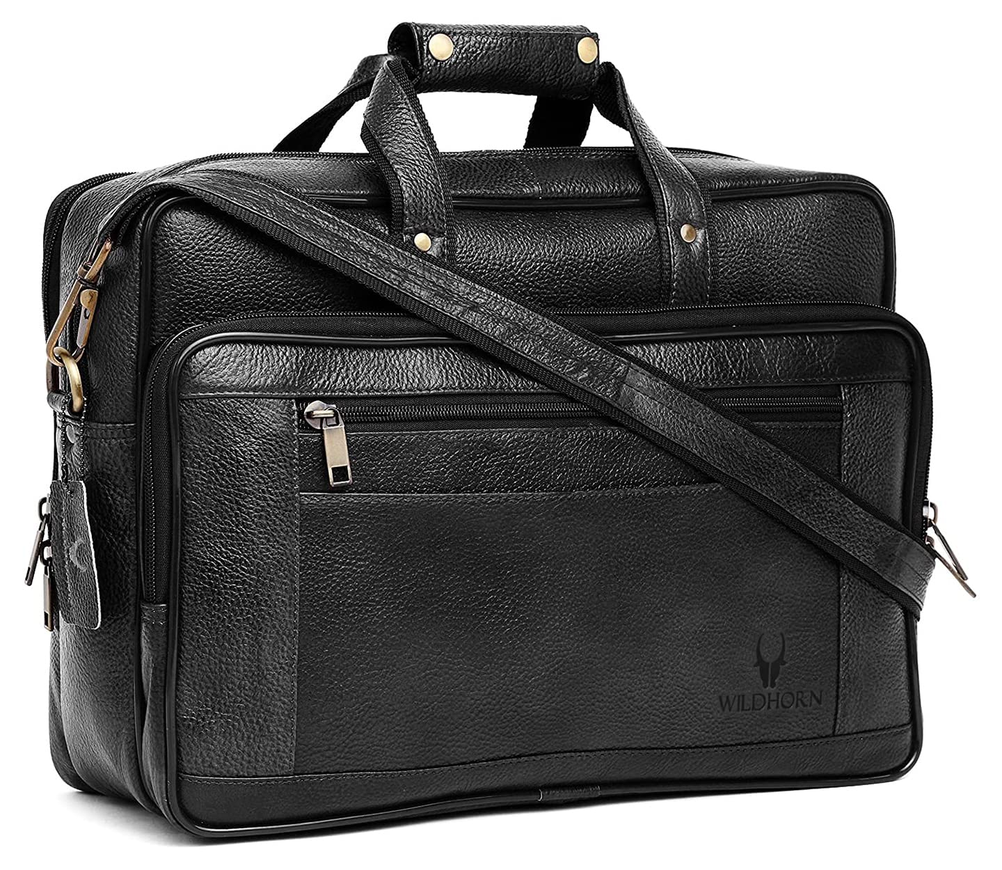 WILDHORN® Classic Leather 16 inch Laptop Messenger Bag for Men I Office Bags I Travel Bags I Carry Handles with Adjustable Strap I Dimension: L- 16 inch H-12 inch W- 4 inch (B07N2R1KNG) Amazon Price History, Amazon Price Tracker