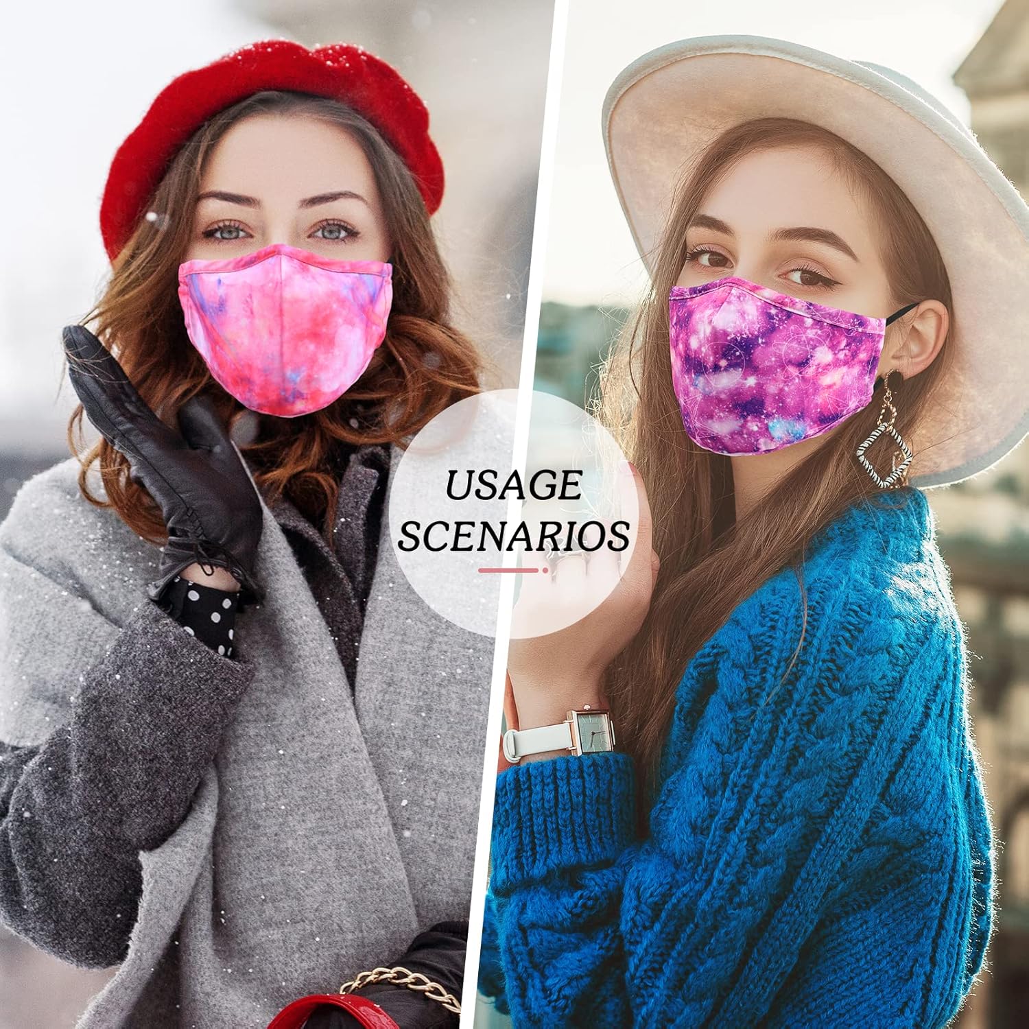 Cloth Face Masks Washable Reusable for Women Men - Fashionable Face Mask Build-in Nose Wire& 9 Filters, 3D Designer Facemask with Adjustable Earloops and Breathable Fabric 3Ply : Clothing, Shoes & Jewelry