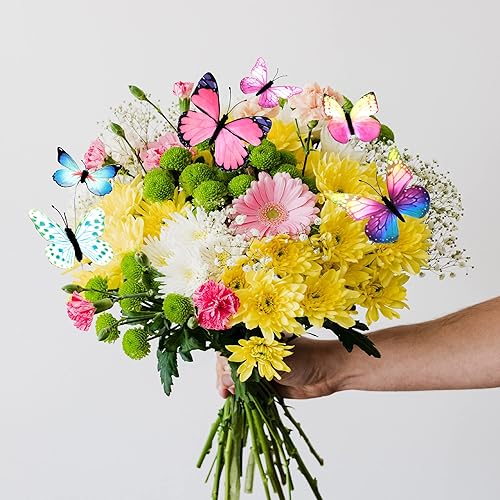 Miniatura 6 de Decoraciones grandes de mariposa monarca de 4.33 pulgadas, 2 tamaños, decoración de mariposa para manualidades, mariposas decorativas 3D en alambre,