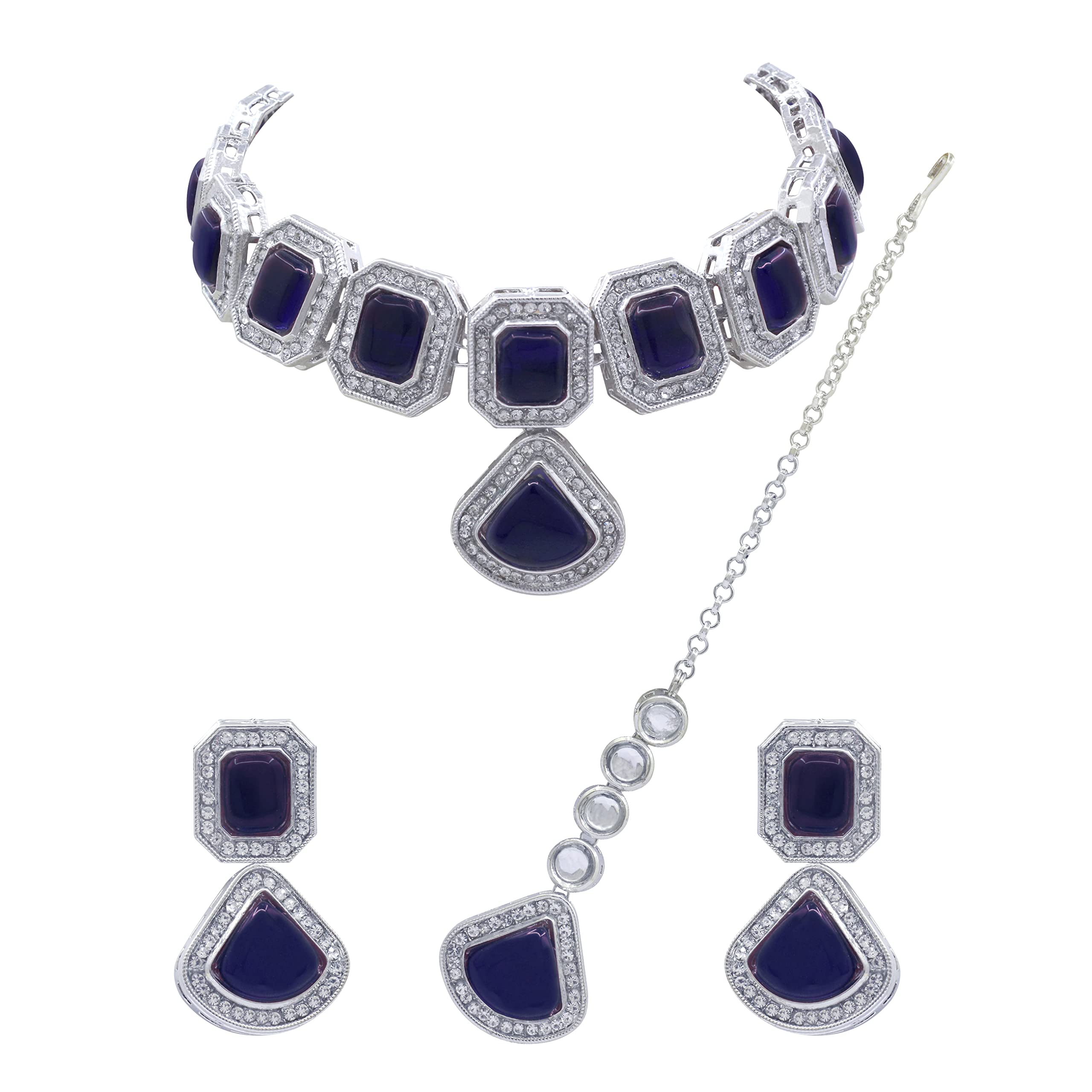 See full amazon price history chart for SAIYONI Traditional Elegant Kundan Classic Silver Plated Choker Necklace Jewellery Set | Silver Plated Kundan Jewellery Set For Women - Multicolor SAIYONI Traditional Elegant Kundan Classic Silver Plated Choker Necklace Jewellery Set | Silver Plated Kundan Jewellery Set For Women - Multicolor (B0BZVLDJ83) Amazon Price History, Amazon Price Tracker