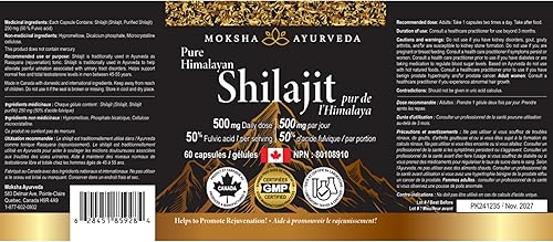Miniatura 7 de Shilajit+ Gold de fuerza completa, 60 cápsulas purificadas de Shilajit energía, desintoxicación, vitalidad  Probado en laboratorio para hombres y