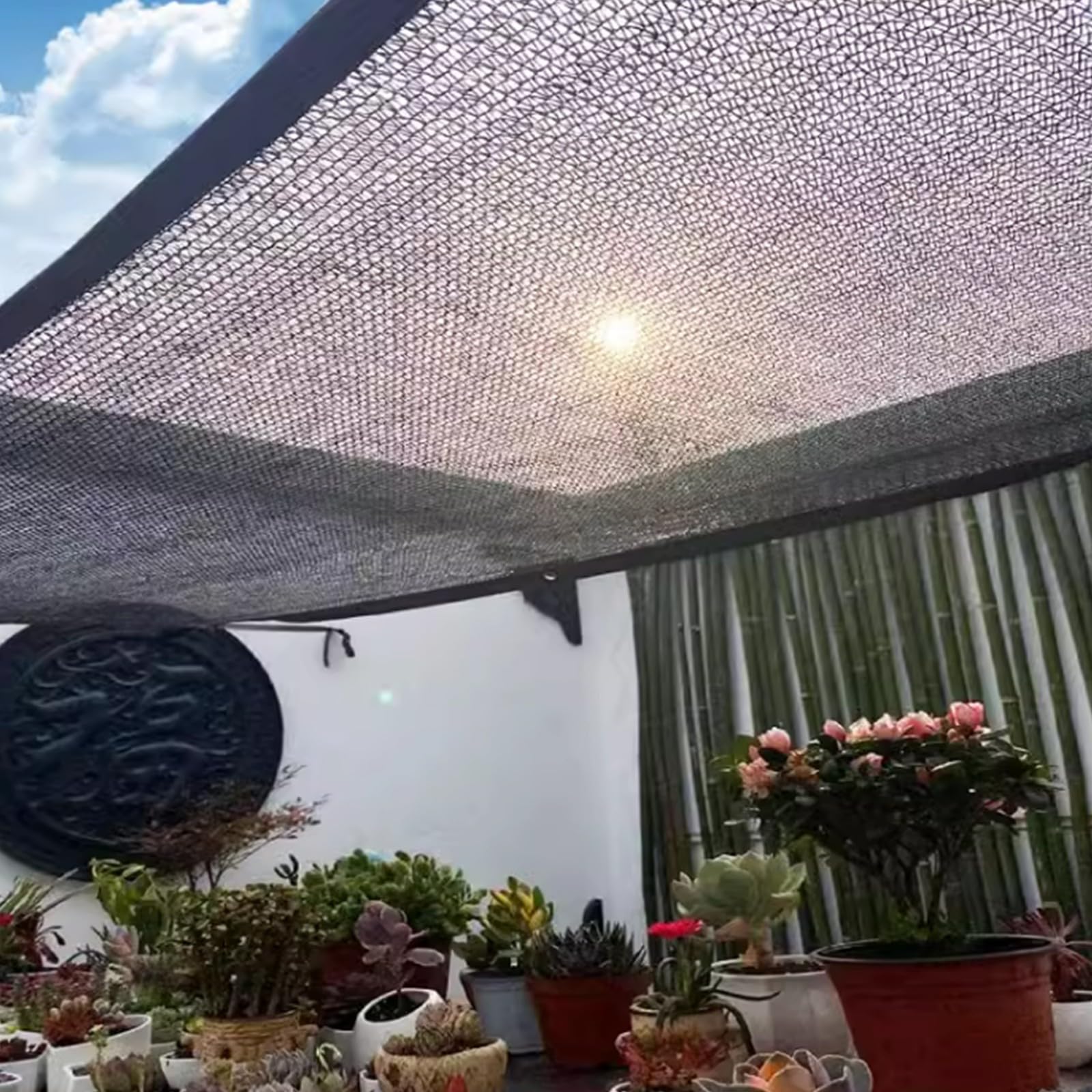 Filet D'ombrage pour Serre, 40% Noir Voile Ombrage Ajourée Tissu D'ombrage Pare-Soleil Tissu avec Oeillets, pour La Couverture Végétale Jardin Pergola Patio(4-PIN,2x3m)