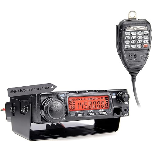 AnyTone AT-588Max 70W VHF Mobile Ham Radio, 2 Meter Radio with Air Band, AI Noise Cancelling, 510 Channels, for Car, Truck, Off-Road, Emergency Use