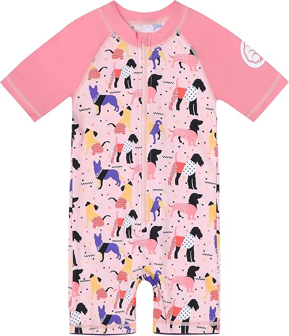 Amazon Miniatree 水着 ガールズ ボーイズ ラッシュガード 幼児 ワンピース水着 キッズ スイミング水着 サンスーツ 1 9 Us サイズ 6 7 T 130 カラー ピンク ガールズ 通販