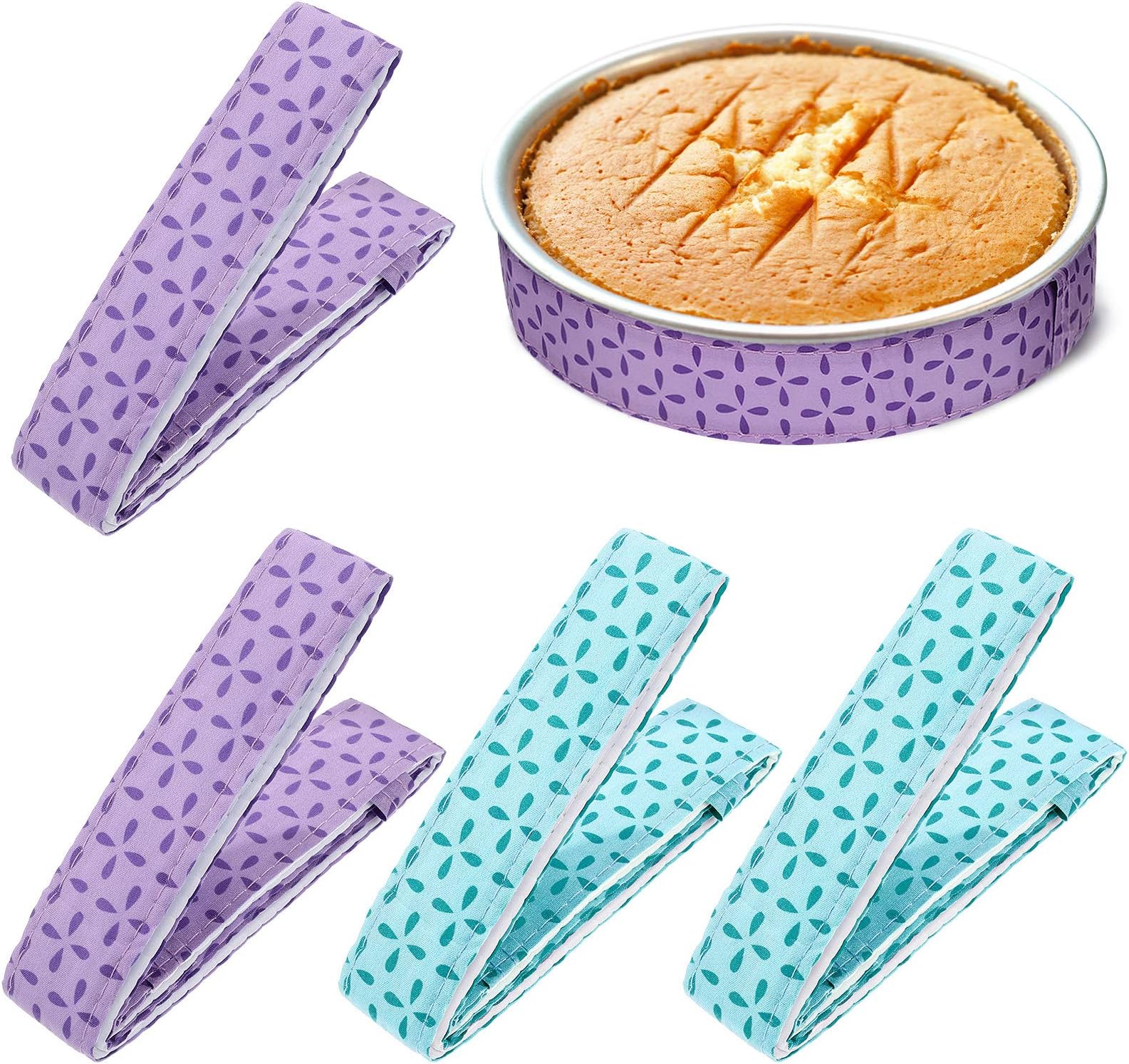 4 Pieces Bake Even Strips Cake Pan Strips Absorbent Thick