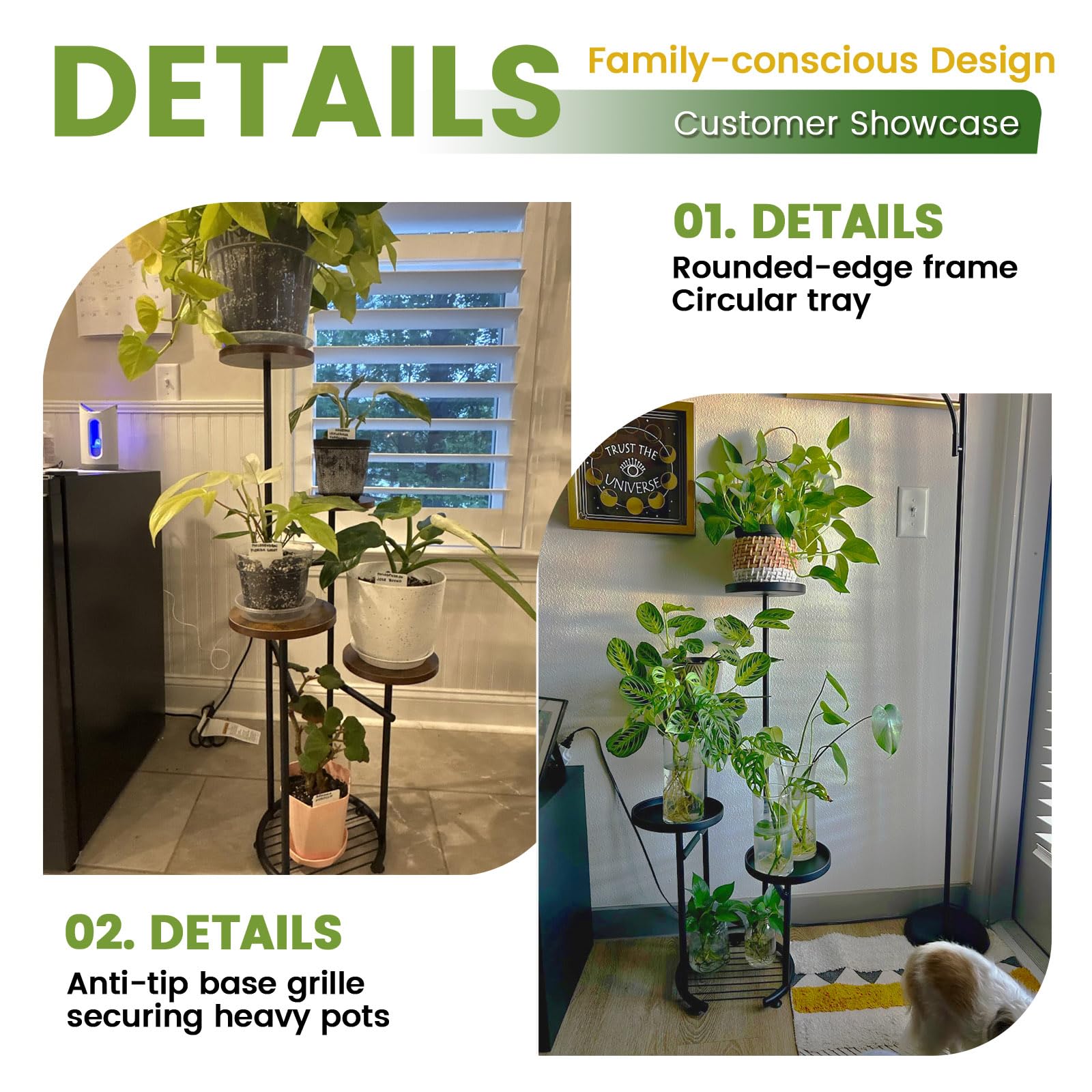 Soporte de metal de 5 niveles para plantas de interior, estante para plantas, estante esquinero, soporte para macetas para exteriores, para sala de estar, balcón, jardín, patio, dormitorio 4