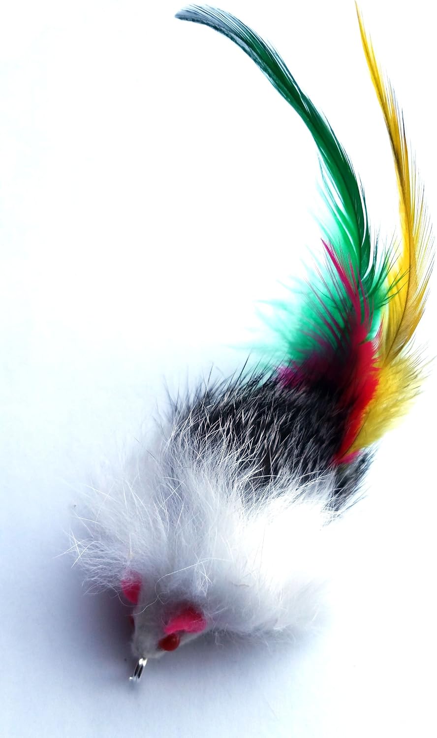 Kats'N Us Cat Wand Refill - Real Rabbit Fur Mouse with Feather Tail