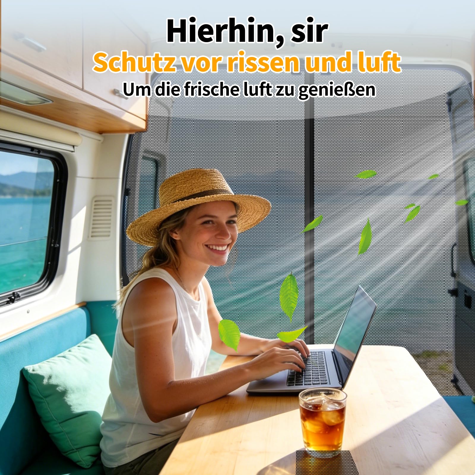 Moskitonetz Magnetisch kompatibel VW T5 T6 für Hintertür, Auto Fliegengitter & Insektennetz & Sonnenschutz, mit Mittelmagnetverschluss, VW T5 T6 Camping-Zubehör