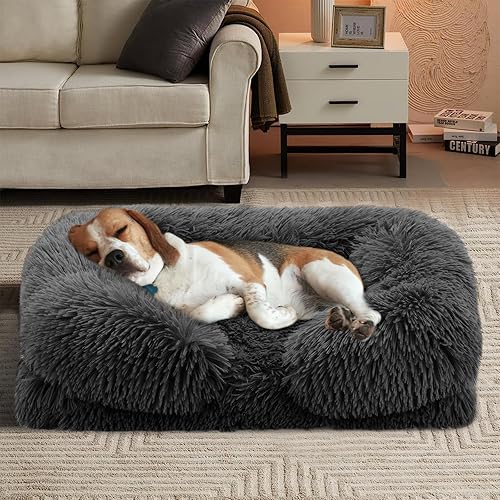 Miniatura 7 de Camas para perros grandes, cama ortopédica para perros medianos y grandes, parte inferior antideslizante y espuma para huevos con funda extraíble