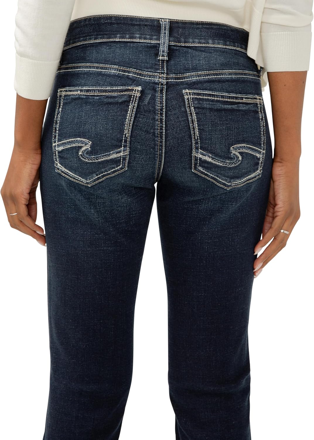 Silver Jeans Co. Women’s Elyse Mid Rise Comfort Fit Slim Bootcut Jeans