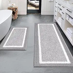 Pauwer Bathroom Sets - Non Slip Bath Mats, Absorbent Shower Rugs for Tub and Floor