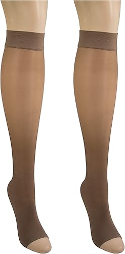 NuVein Sheer Compression Stockings for Women, 8-15 mmHg Support, Light Denier, K