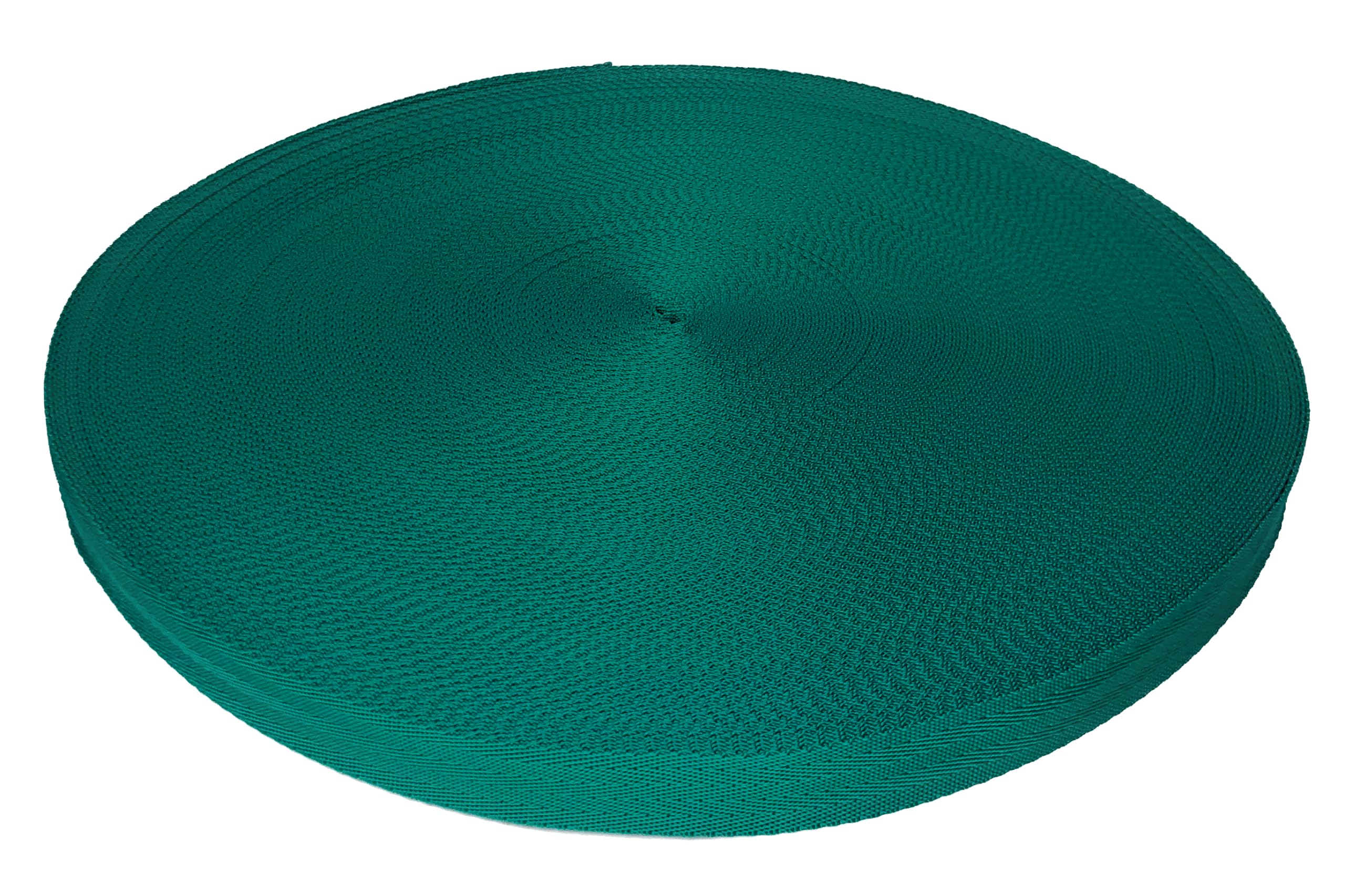 Trimz Polypropylene Herringbone Webbing - 25mm x 1m - Green Heavy Duty Strap for Bags, Crafts and DIY