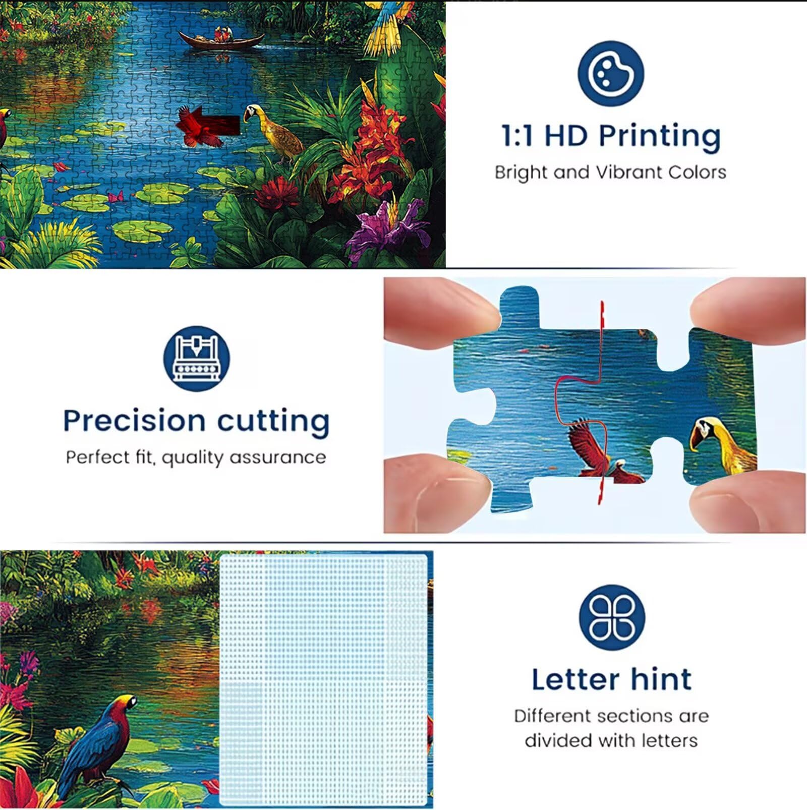 Puzzle lago Animali(2), Puzzle Adulti 5000 pezzi, Puzzles Legno con Squisita Scatola di Imballaggio, Rompicapo per Esperti con Incastro Perfetto, Stampa Alta Definizione, Regalo per Adulti W3H-888