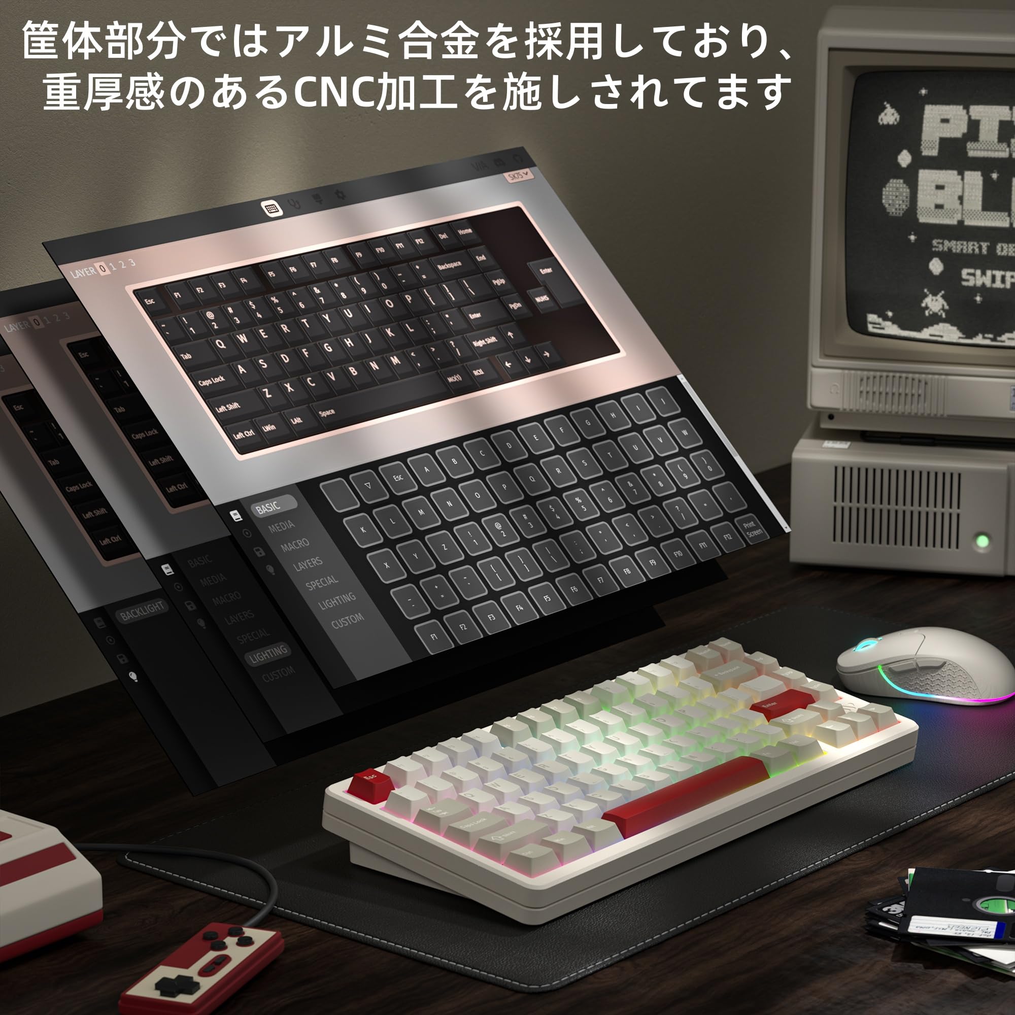 Amazon | 75%キーボード Womier SK75 メカニカルキーボード 4000mAh大