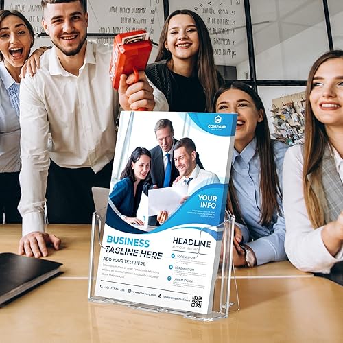 Miniatura 6 de MaxGear Paquete de 2 soportes acrílicos para folletos, 8.5 x 11 pulgadas, soporte para folletos, soporte de plástico para literatura, portatarjetas