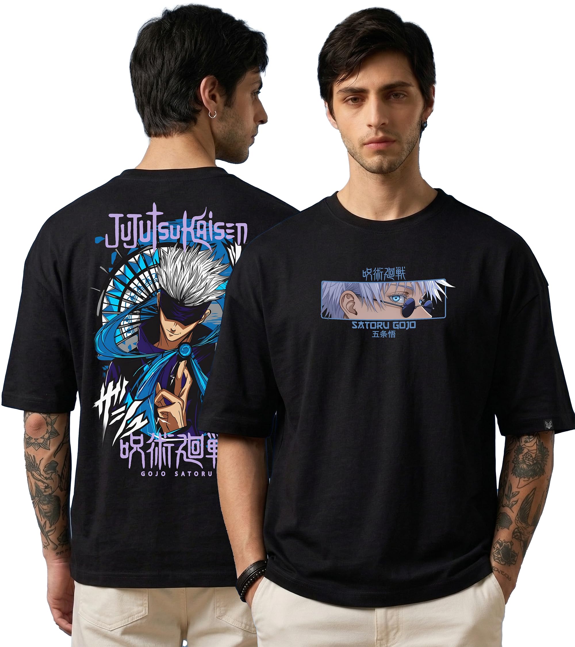 | Premium Oversized Unisex T-Shirt | Gojo Satoru Graphic Tee | Jujutsu Kaisen | 100% Bio-Washed Cotton | 240 GSM Fabric-image-28