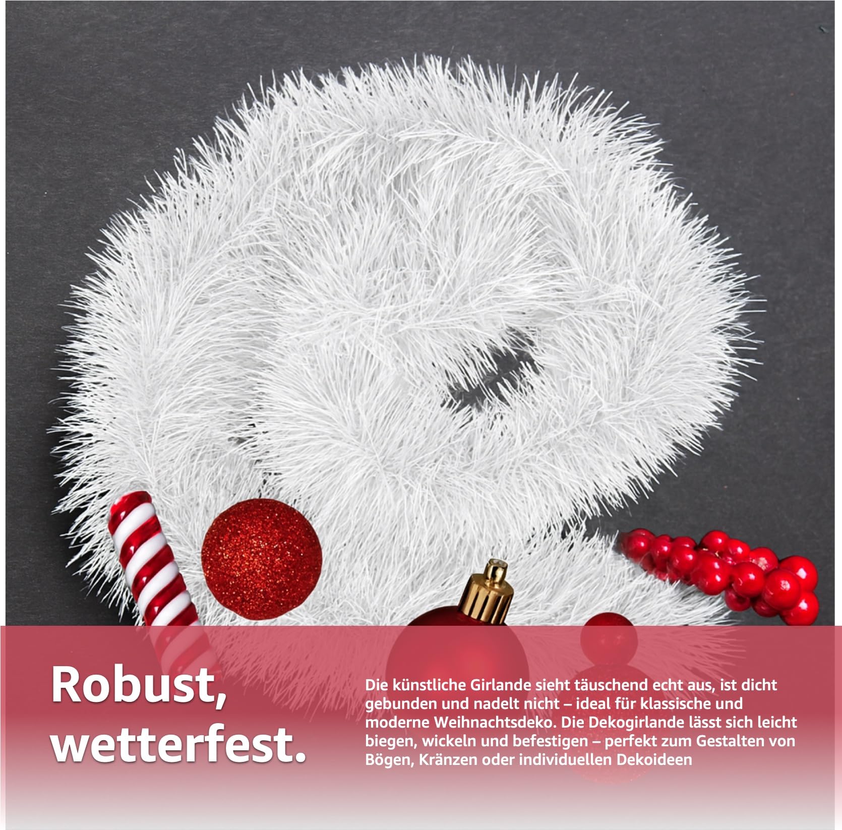 3X Ghirlanda natalizia Ø 10 cm 10 m - ghirlanda decorativa artificiale - ghirlanda di abete per Natale (3X Bianco)